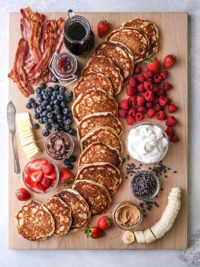 <strong><a href="https://www.completelydelicious.com/build-your-own-pancake-board/" target="_blank" rel="noopener noreferrer">Get the Build Your Own Pancake Board recipe from Completely Delicious﻿</a></strong>