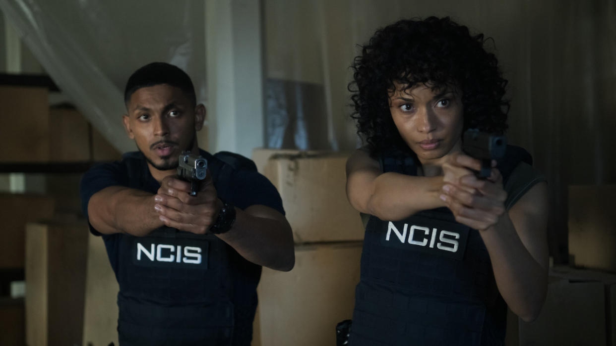  Sean Sagar and Olivia Swann in NCIS: Sydney. 