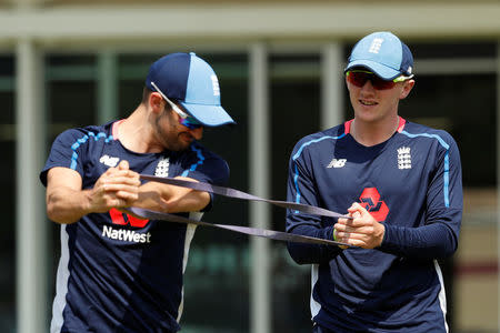 Cricket - England Nets - Lord's Cricket Ground, London, Britain - May 22, 2018 England's Mark Wood and Dom Bess during nets Action Images via Reuters/John Sibley