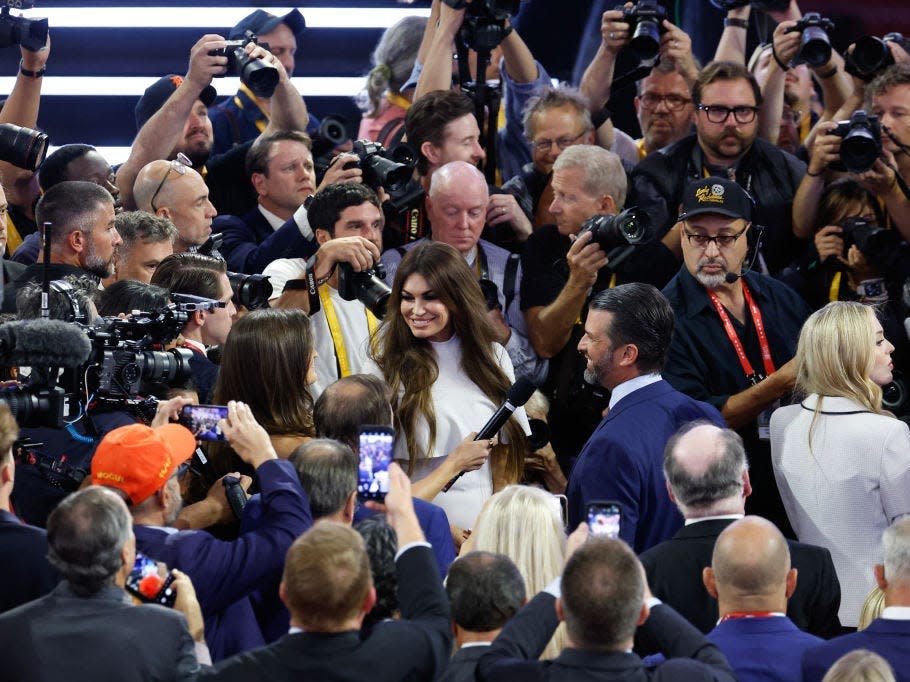 Kimberly Guilfoyle and Donald Trump Jr. at the Republican National Convention.