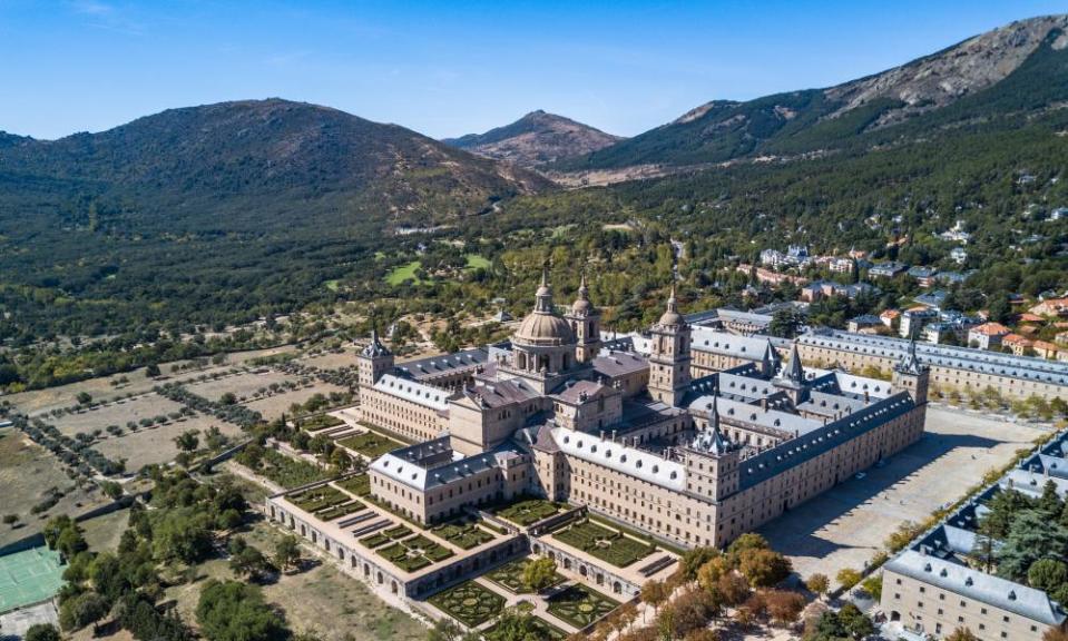 El Escorial Monastery, seen from the Àvila train.