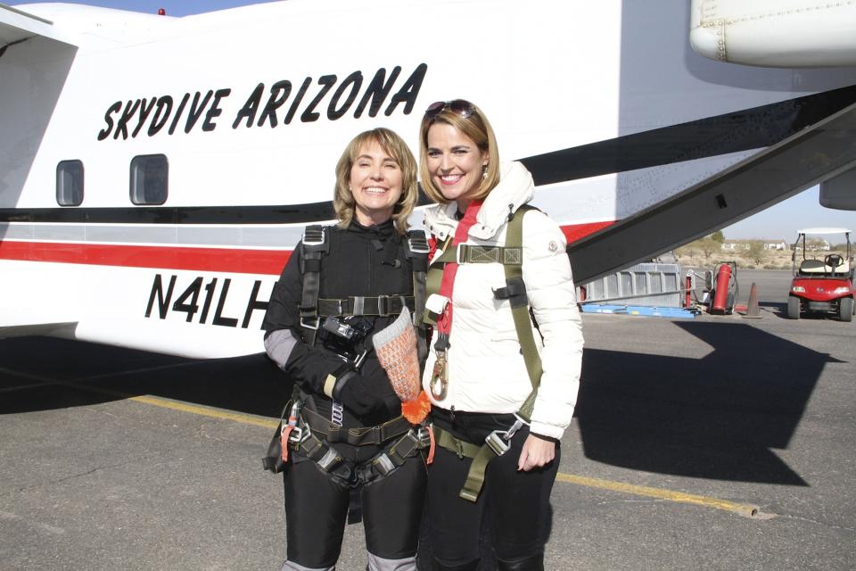 Former U.S. Congresswoman Gabrielle Giffords is pictured with Savannah Guthrie of NBC's TODAY show