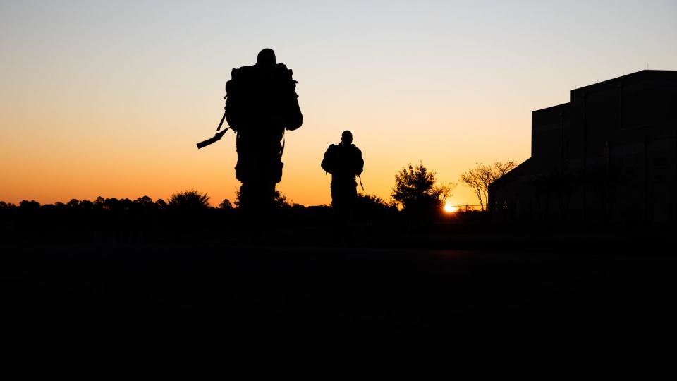 7th Special Forces Group (Airborne) Soldiers participate in the 5th Annual Ruck for your Lives food-drive event at Camp Bull Simons, Fla., on Oct. 27, 2022. (Staff Sgt. Matthew Key/Army)