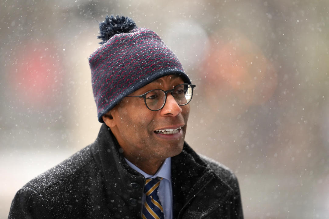 Speaker of the House of Commons Greg Fergus arrives to the funeral of former prime minister Brian Mulroney, in Montreal, Saturday, March 23, 2024. THE CANADIAN PRESS/Sean Kilpatrick