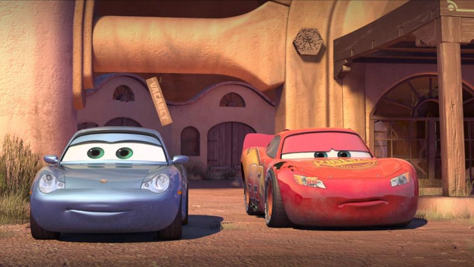 Lightning McQueen and Sally in Cars