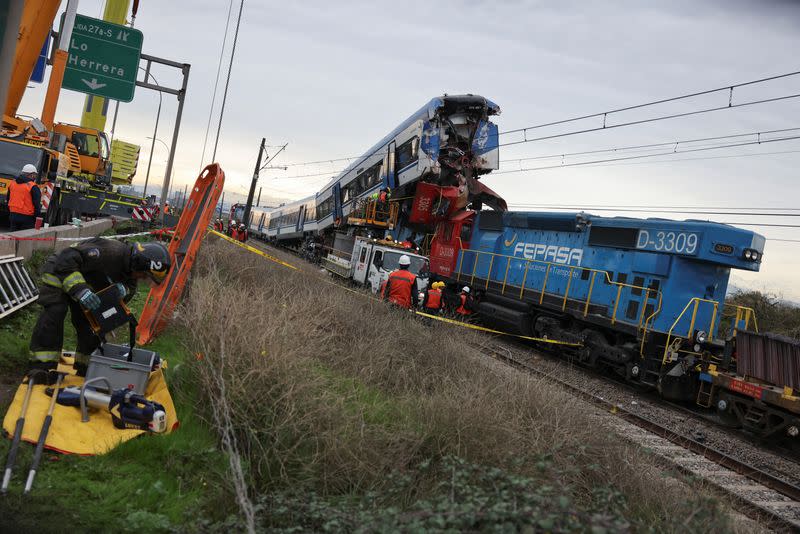 Trains collision in San Bernardo, Chile