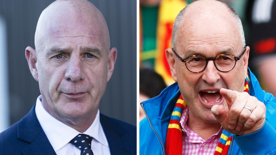 Tasmanian premier Peter Gutwein has heated up a feud with Gold Coast Suns boss Tony Cochrane. Pictures: Getty Images