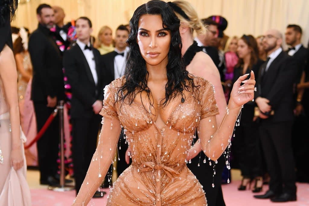 Kim Kardashian wore a Mr Pearl corset to give her drastic body shape at the 2019 Met Gala outfit  (AP)