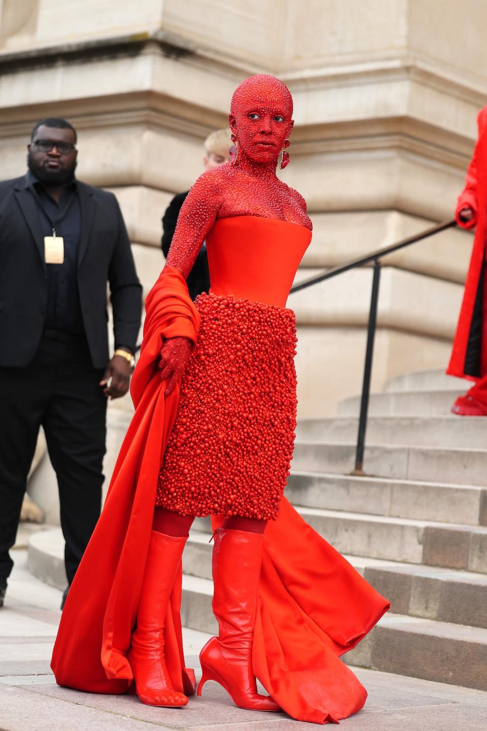 Doja Cat at the Schiaparelli Spring 2023 show during Paris Fashion Week.