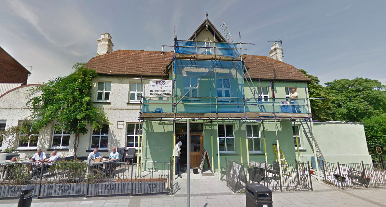 <em>The boy died after falling from a wall at the King Harold pub in Romford (Google)</em>