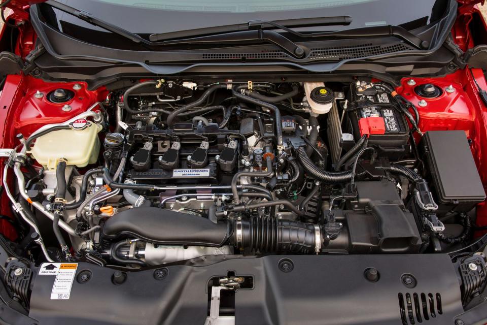 <p>Let’s get this out of the way up front: Honda’s latest Civic Si lacks VTEC, otherwise known as variable valve timing and lift electronic control. <a href="https://www.caranddriver.com/features/g15381097/kicking-in-the-history-of-honda-si-cars-in-america/" rel="nofollow noopener" target="_blank" data-ylk="slk:In Civic Si cars dating back;elm:context_link;itc:0;sec:content-canvas" class="link ">In Civic Si cars dating back</a> to the late 1990s, VTEC has famously registered as a character switchover at higher engine speeds, when a more aggressive cam profile took over and gave the four-cylinders a rowdy bawl and more power. In its place, the 2019 Civic Si’s 1.5-liter engine uses a turbocharger and direct fuel injection to kick out 205 horsepower—exactly the same amount as its VTEC-equipped, non-turbocharged, 2.0-liter predecessor.</p>
