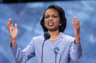 <p>2001 – CONDOLEEZZA RICE – GOVERNMENT – First African-American woman to be appointed National Security Advisor and in 2005 was the first African-American woman appointed Secretary of State. — Condoleezza Rice, George W. Bush’s advisor on international affairs, makes an animated speech during the second night of the Republican National Convention at First Union Center in Philadelphia on August 1, 2000. (Harry Hamburg/NY Daily News Archive via Getty Images) </p>