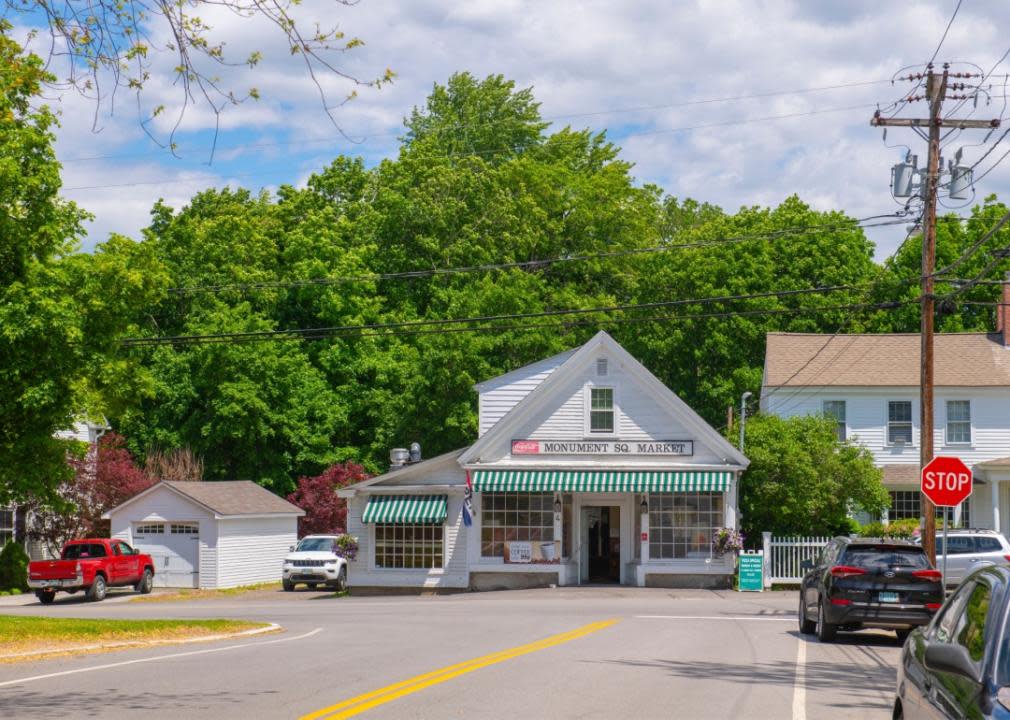 Monument Square Market at Monument Square in the historic town center of Hollis.