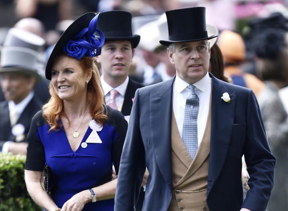 <div class="inline-image__caption"><p>Sarah Ferguson, Duchess of York, left, and Prince Andrew at Royal Ascot, 2015.</p></div> <div class="inline-image__credit">Reuters/Toby Melville</div>