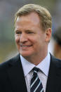 GREEN BAY, WI - SEPTEMBER 08: National Football League Commissioner Roger Goddell smiles before the season opening game between the New Orleans Saints and the Green Bay Packers at Lambeau Field on September 8, 2011 in Green Bay, Wisconsin. (Photo by Jonathan Daniel/Getty Images)