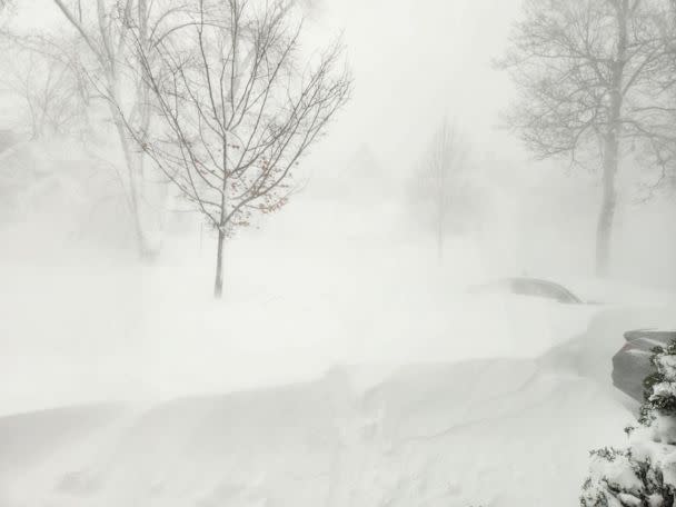 PHOTO: Snowdrifts are shown during a blizzard in Buffalo, N.Y., on Dec. 24, 2022. (@therese_purcell/Twitter)