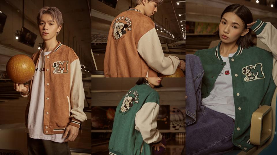 秋季穿搭必備單品7：CACO-米奇麂皮棒球外套(二色)-男！圖片來源：Yahoo奇摩購物中心