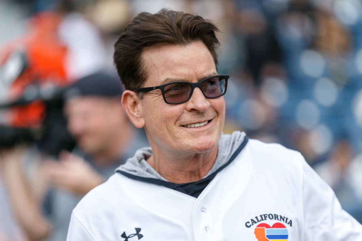 Charlie Sheen attends a charity softball game to benefit "California Strong" at Pepperdine University on January 13, 2019 in Malibu, California.