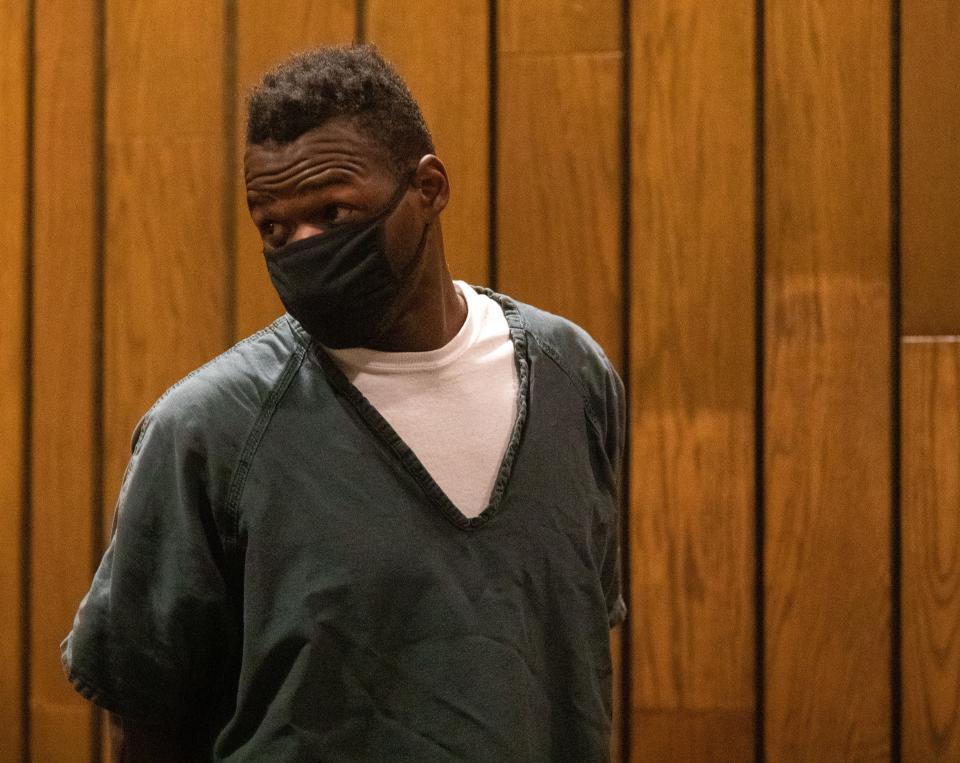 Cleotha Abston makes his second court appearance Wednesday, Sept. 7, 2022, in Memphis. Abston is charged in the abduction and murder of Eliza Fletcher, a 34-year-old teacher and mother who was reported abducted Friday on the University of Memphis campus. 