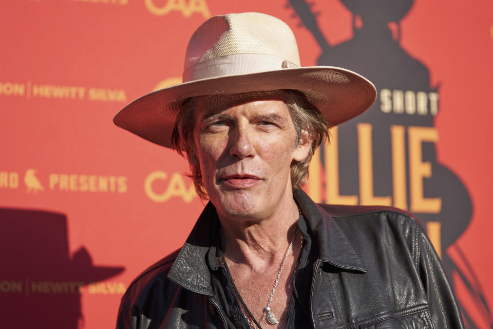 Charlie Sexton arrives at Willie Nelson 90, celebrating the singer's 90th birthday on Saturday, April 29, 2023, at the Hollywood Bowl in Los Angeles. (Photo by Allison Dinner/Invision/AP)