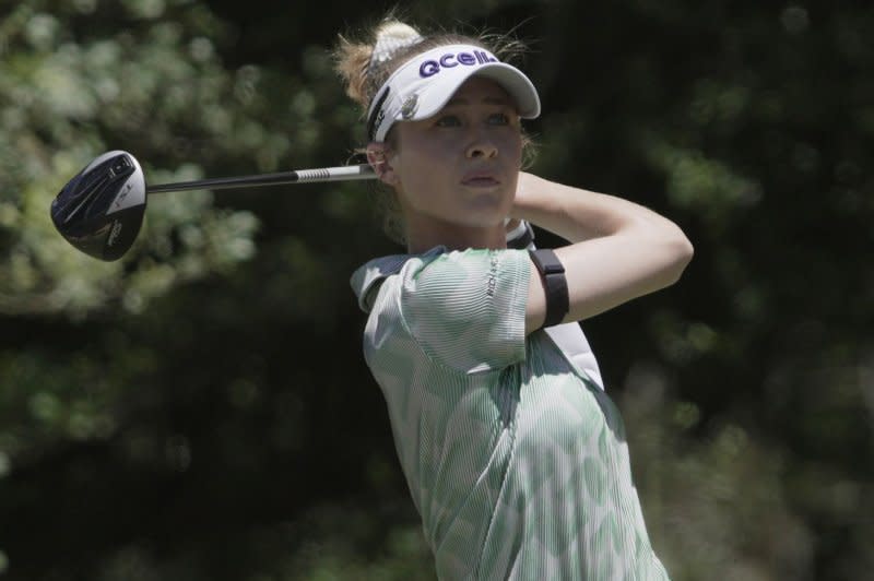 Nelly Korda won a $1.2 million first-place prize Sunday at the Woodlands, Texas. File Photo by Bob Strong/UPI