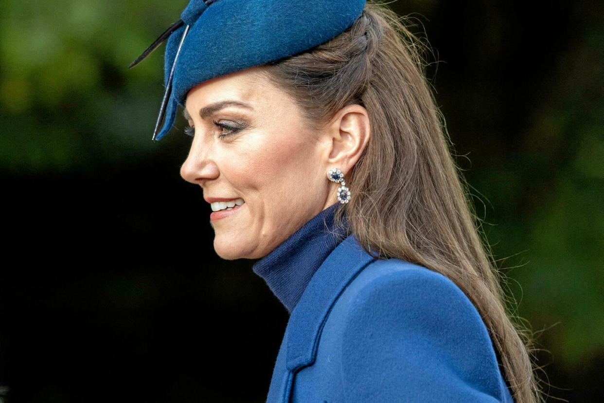 Kate Middleton, princesse de Galles, à l'église Sainte-Marie-Madeleine de Sandringham (Angleterre), le 25 décembre 2023.  - Credit:Robinson Geoff / Robinson Geoff/Splash News/ABACA