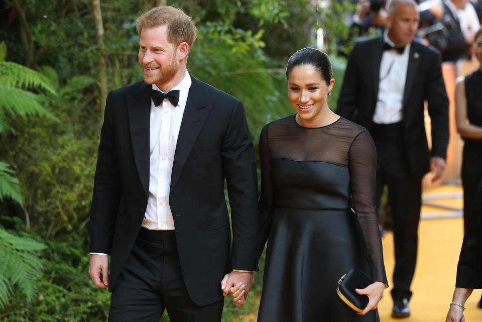 The Duke and Duchess of Sussex attend the European Premiere of Disney's The Lion King at the Odeon Leicester Square, London.