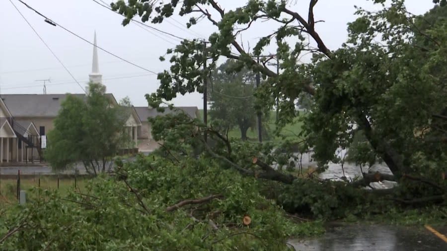 Storm damage in Canton on Tuesday morning