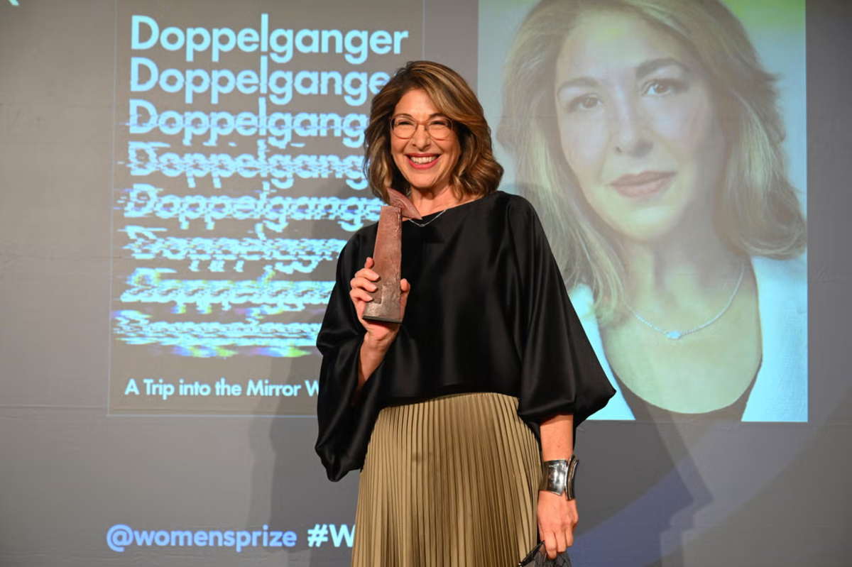 Naomi Klein with the Women’s Prize for Non Fiction trophy (PA Wire)