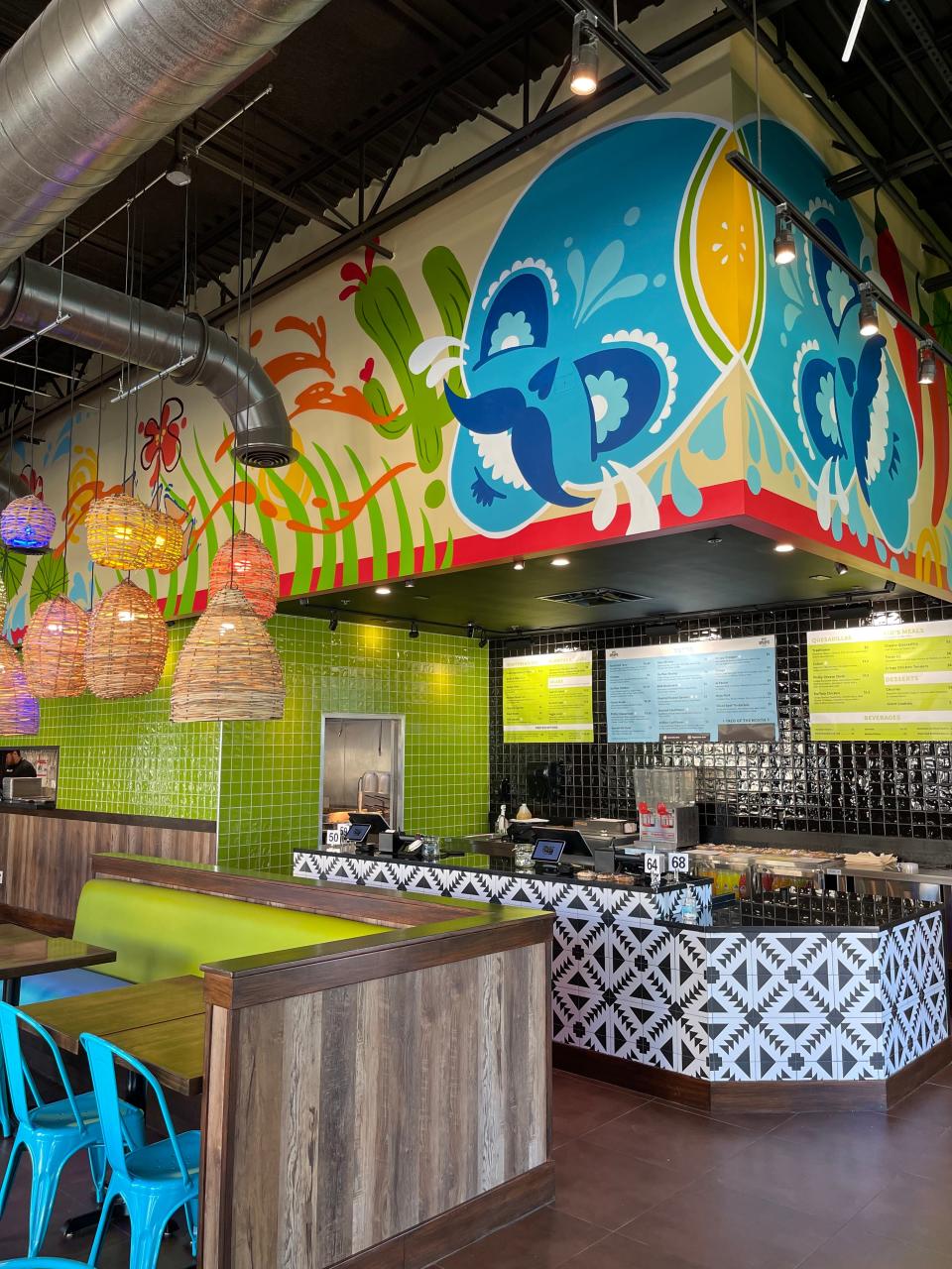 As if delicious tacos, quesadillas and bowls weren't enough, Dos Amigos Tacos' interior is a feast for the eyes.