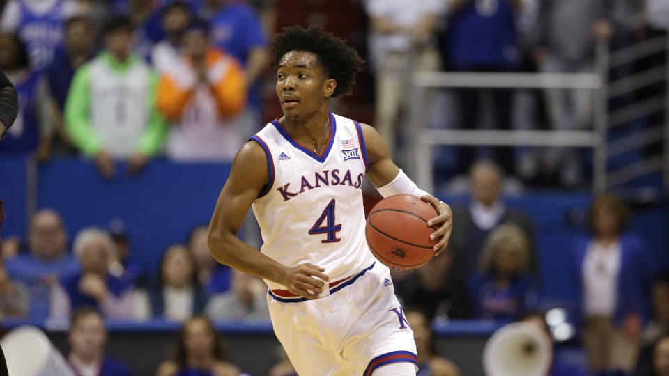 Kansas is in strong position to earn a No. 1 seed thanks in part to the play of senior guard Devonte Graham. (AP)