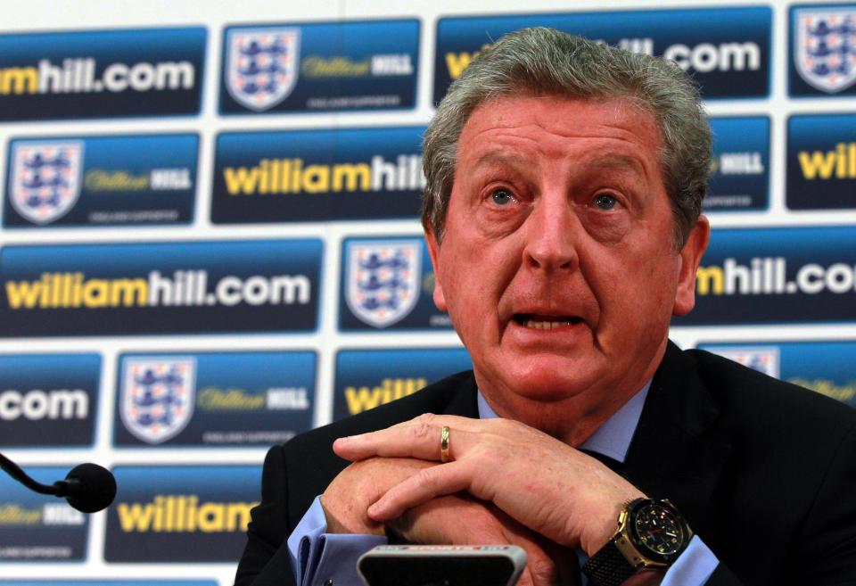 England international soccer team manager Roy Hodgson speaks about the England squad for the upcoming international against Denmark during the press conference at Wembley Stadium, London Thursday Feb. 27, 2014. Jermain Defoe retained his place in the England squad for the friendly against Denmark on Wednesday March 5, 2014, despite his impending move to Canada. Defoe, who has scored 19 goals in 55 England games, has appeared in only two Tottenham games in two months as he prepares to head to Toronto FC for the start of the Major League Soccer season next month. (AP Photo/Sean Dempsey/PA) UNITED KINGDOM OUT