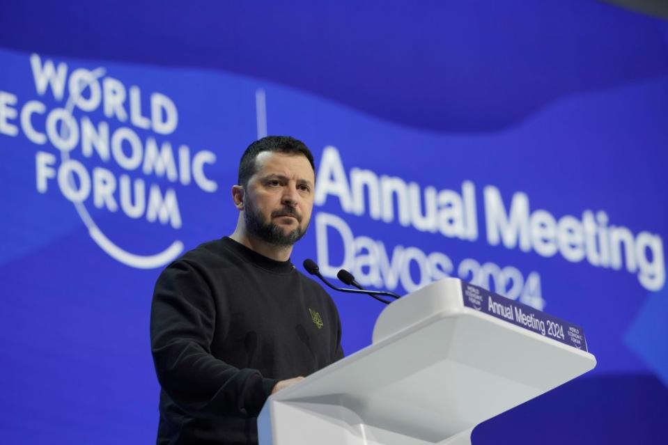 Zelensky has become a regular on the global events circuit, including an appearance at Davos in January 2024. AP