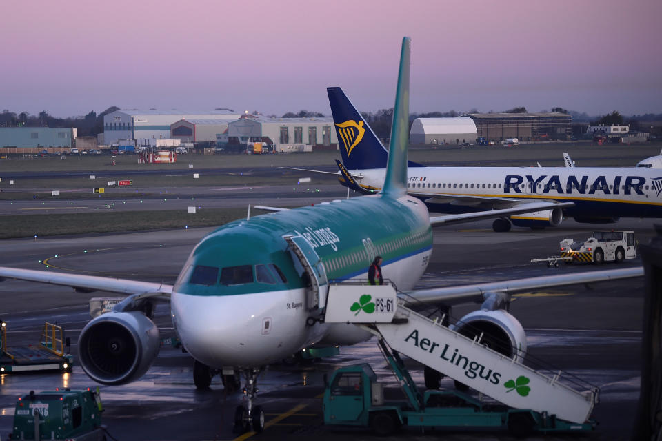 Aircraft at Dublin Airport, where a drone was sighted on Thursday. Pic: Reuters