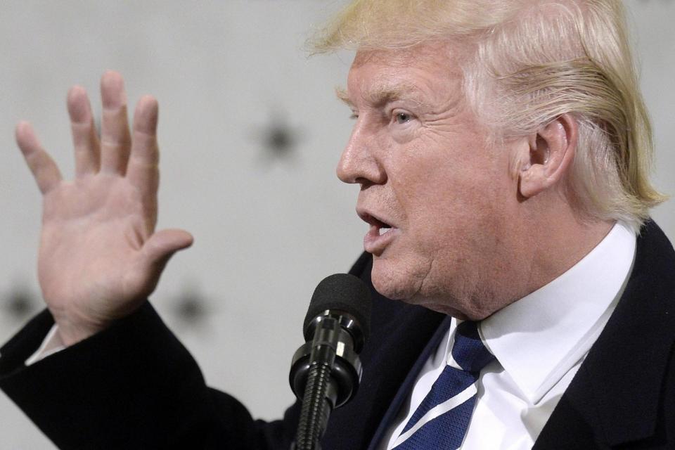 Donald Trump speaks at the CIA headquarters in Langley, Virgina (EPA)