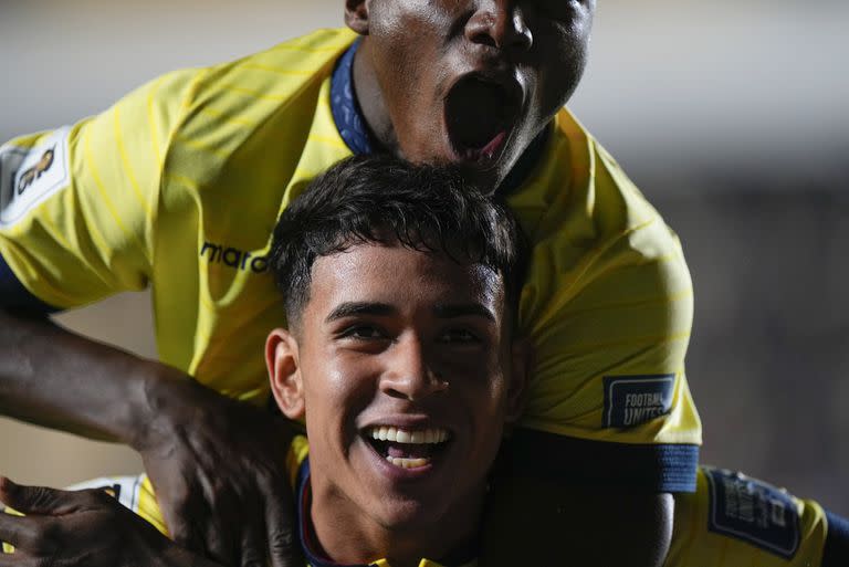 La felicidad en el rostro juvenil de Kendry Páez en el festejo de su gol ante Bolivia, por las eliminatorias sudamericanas
