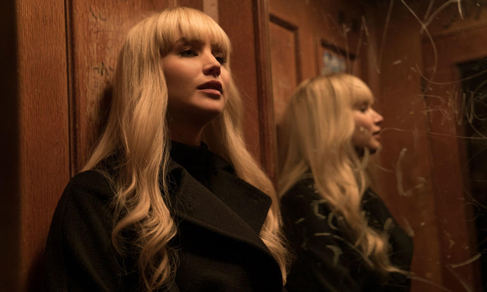 <p>Jennifer Lawrence plays a former ballerina-turned-Russian spy after being trained at the Sparrow School, an infamous institute known for teaching its students espionage skills and seduction.She’s assigned to seduce a first-tour CIA agent (Joel Edgerton) but as their feelings for each other grow more sincere she considers becoming a double agent. </p>