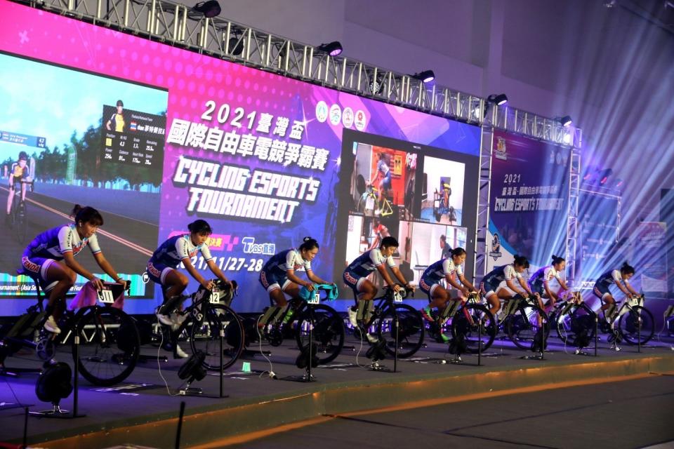 2021年臺灣盃國際自由車電競爭霸賽，吸引22國好手爭霸。(體育署提供)