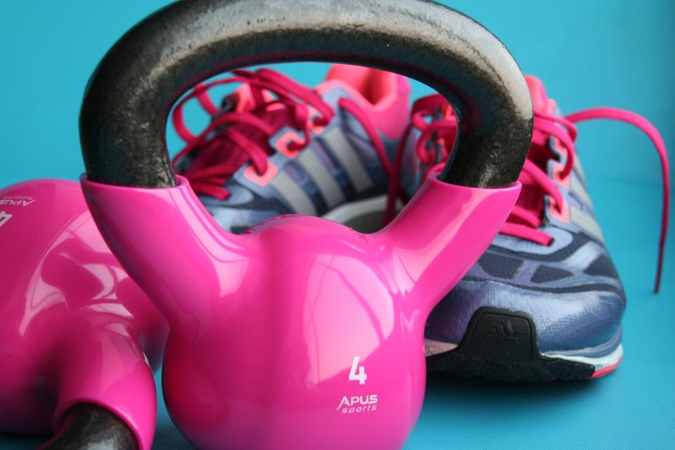 Kettle bell and shoes