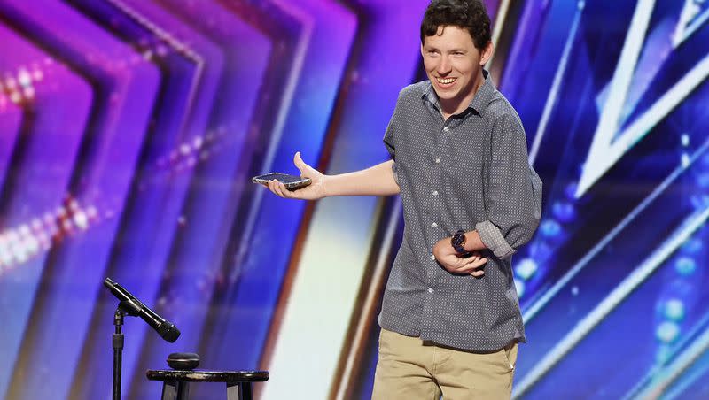 Ahren Belisle performs a comedy routine on “America’s Got Talent.”