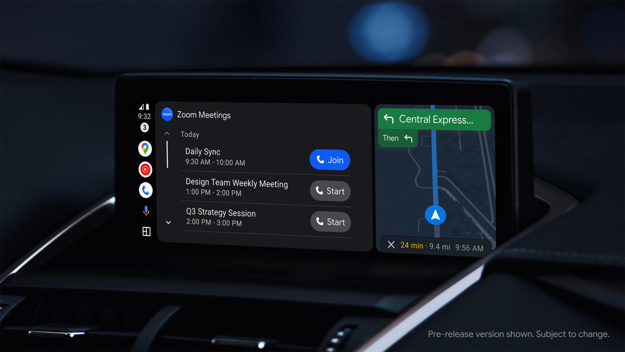  Taking a Zoom call on Android Auto. 