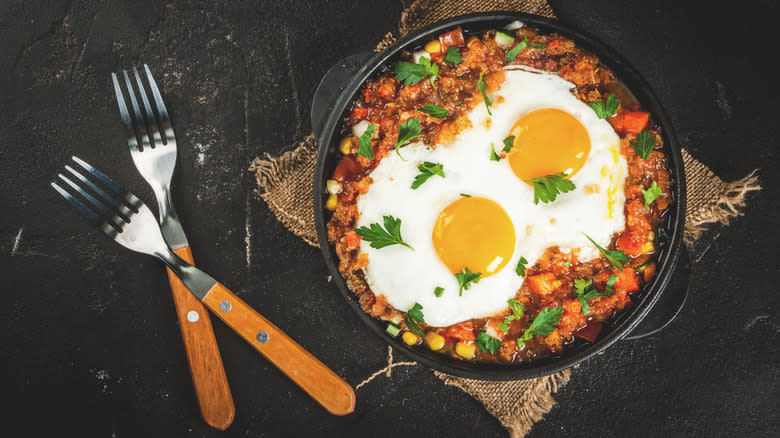 huevos rancheros platter