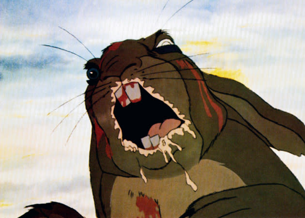 <b>Depressing Kids’ Movie Rabbits (‘Watership Down’) </b><br><br> We’ve had a whole host of cartoon rabbits and the darkest they’ve gotten so far was the noire stylings of ‘Who Framed Roger Rabbit?’ That changes now with the inclusion of the rabbits of ‘Watership Down’ who at first seem like perfectly normal bunnies until they start getting increasingly bloodied thanks to vicious fighting.