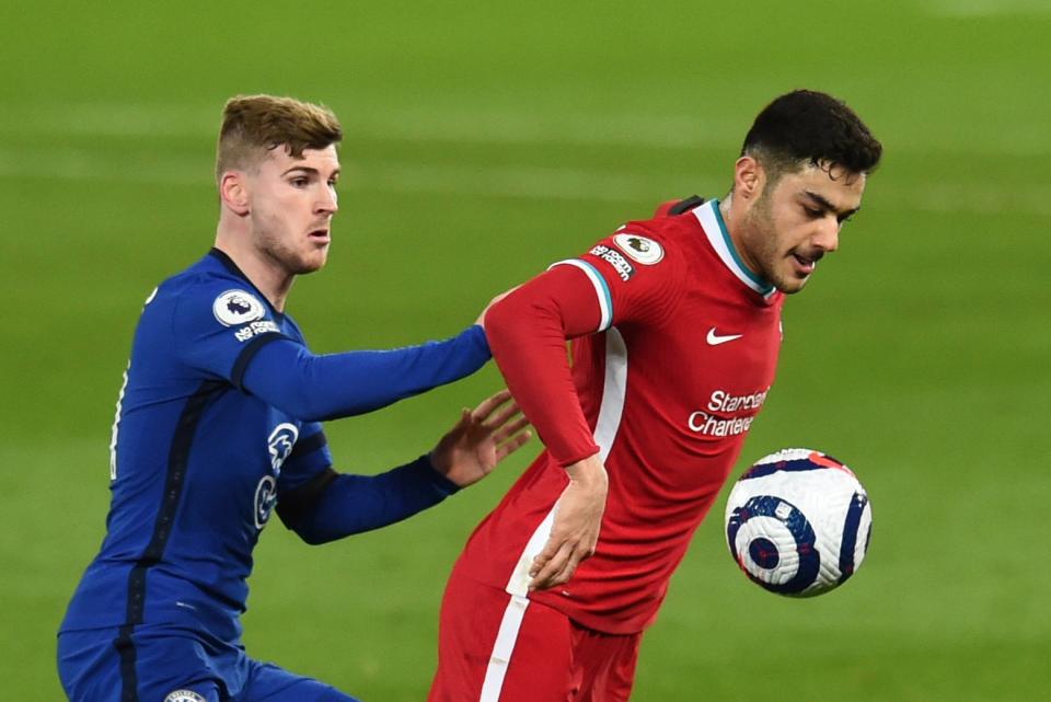 <p>Liverpool’s Ozan Kabak suffered an injury against Chelsea</p> (Liverpool FC via Getty Images)