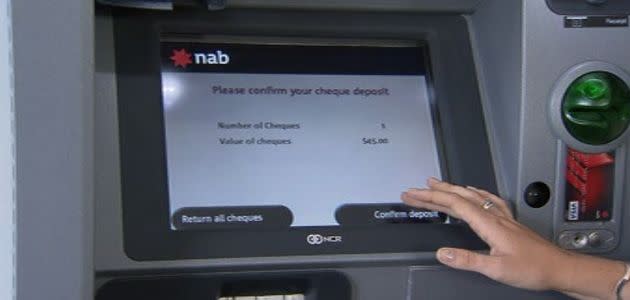 The new NAB store features intelligent deposit machines. Photo: 7News.