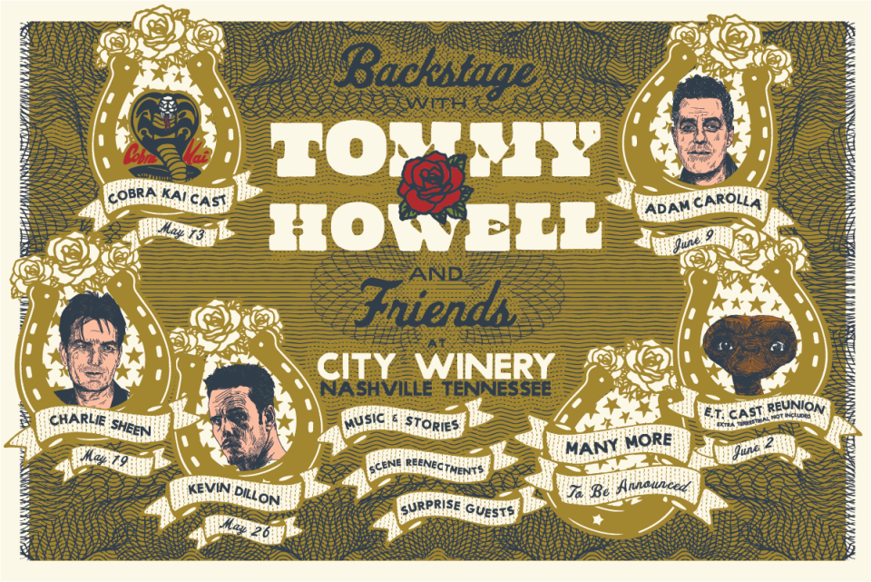 Actor and musician Tommy Howell will launch a residency at City Winery Nashville on May 13. Each show features special guests from his film, television and music career, including Charlie Sheen and the casts of "E.T." and "Cobra Kai."