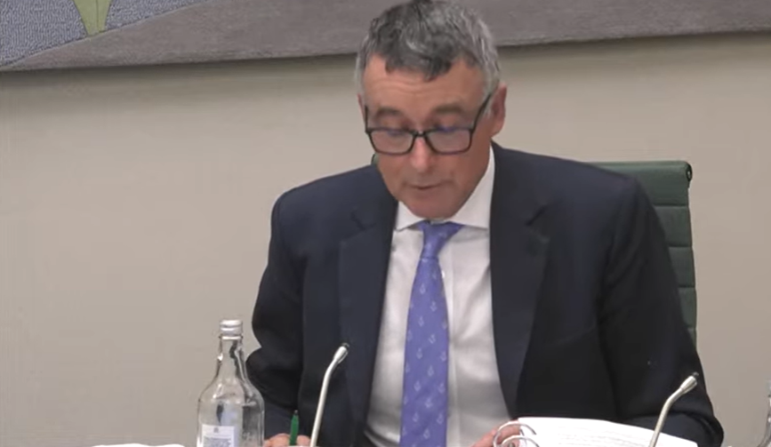 Sir Bernard Jenkin at the Privileges Committee hearing today (UK Parliament)
