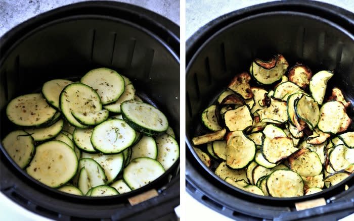 Air Fryer Zucchini Done Air-fry the zucchini