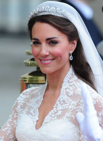 <p>Guibbaud-Mousse-Nebinger-Orban/ABACA/Shutterstock</p> Prince William and Princess Catherine leave Westminster Abbey in a carriage following their wedding ceremony in London on April 29, 2011.