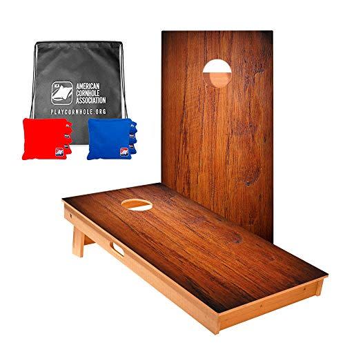 <p><strong>ACA American Cornhole Association</strong></p><p>amazon.com</p><p><strong>$289.99</strong></p><p><a href="https://www.amazon.com/dp/B07C65QTSW?tag=syn-yahoo-20&ascsubtag=%5Bartid%7C10060.g.37213118%5Bsrc%7Cyahoo-us" rel="nofollow noopener" target="_blank" data-ylk="slk:Shop Now;elm:context_link;itc:0;sec:content-canvas" class="link ">Shop Now</a></p><p>If you’re a dedicated cornstar and only an official board will do, get your new cornhole board from the American Cornhole Association. This premium set – made for tournaments and competitions – comes with two solid wood boards and eight regulation bags. Made in the USA, all of the ACA’s sets carry an unconditional money-back guarantee. These first-class boards are heavy, so portability may be an issue, even with the built-in handles.</p>